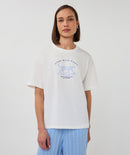 Wide Animal T-Shirt - Off White & Blue