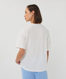 Wide Animal T-Shirt - Off White & Blue