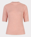 Short Sleeve Stripe Jumper - Off White & Red