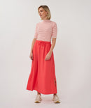 Short Sleeve Stripe Jumper - Off White & Red