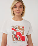 Paris T-Shirt - Off White & Red