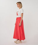 Paris T-Shirt - Off White & Red
