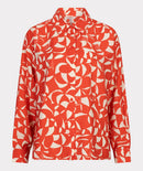 Wide Scarlet Graphic Blouse - Print