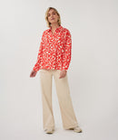 Wide Scarlet Graphic Blouse - Print