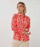 Wide Scarlet Graphic Blouse - Print