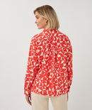 Wide Scarlet Graphic Blouse - Print