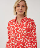 Wide Scarlet Graphic Blouse - Print