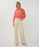 Wide Scarlet Graphic Blouse - Print