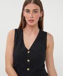 Bubble Flower Gilet - Black
