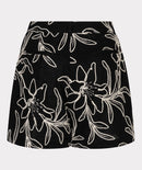 Flower Embroidered Shorts - Black