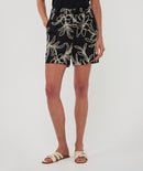 Flower Embroidered Shorts - Black