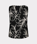Flower Sleeveless Top - Black