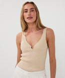 Ribbed Singlet - Sand