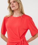 Bow Short Dress - Red