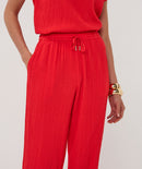 Fancy Crinkle Trouser - Red