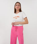 Soleil Beading T-Shirt - Off White/pink