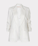 Linen Striped Blazer - Offwhite/sand