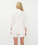 Linen Striped Blazer - Offwhite/sand