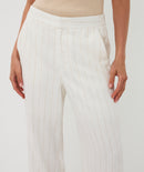 Linen Striped Trouser - Offwhite/sand