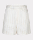 Linen Striped Shorts - Offwhite/sand