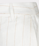 Linen Striped Shorts - Offwhite/sand