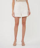 Linen Striped Shorts - Offwhite/sand