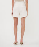 Linen Striped Shorts - Offwhite/sand
