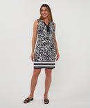 Golden Sleeveless Dress - Print