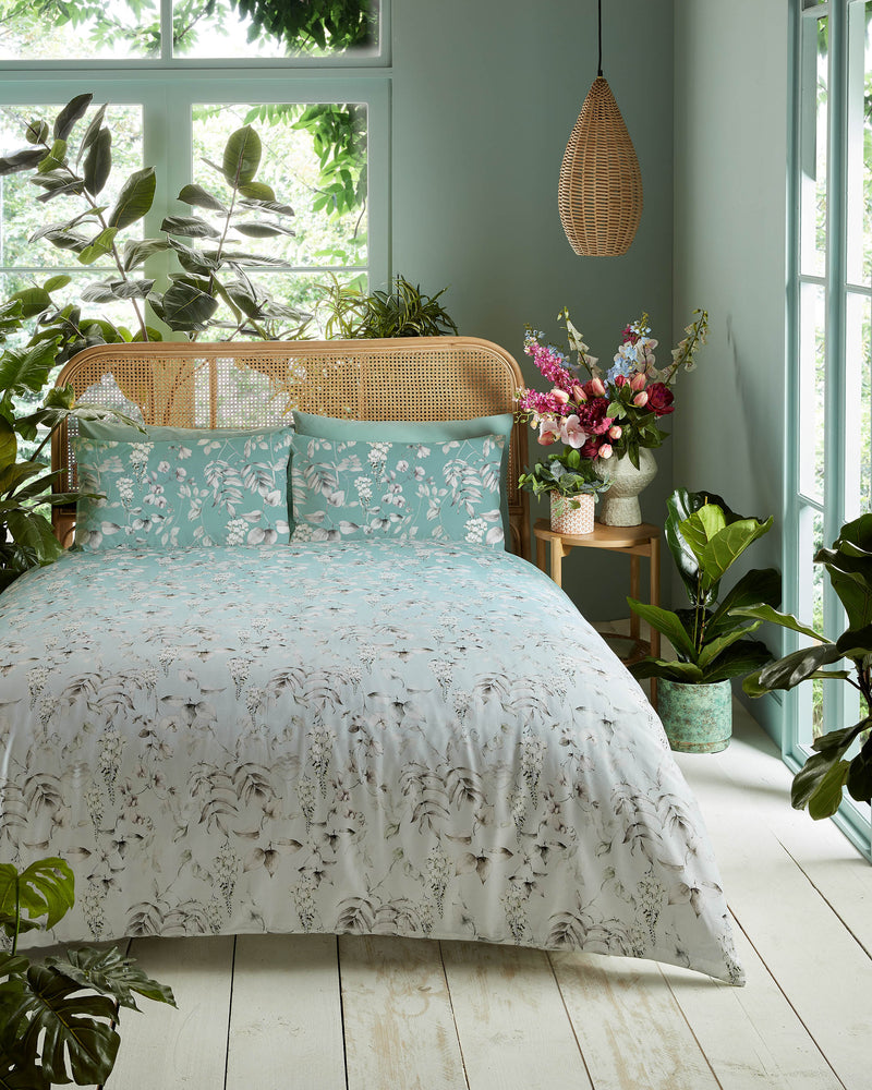 Ethereal Floral Duvet Cover Set - Dawn Blue