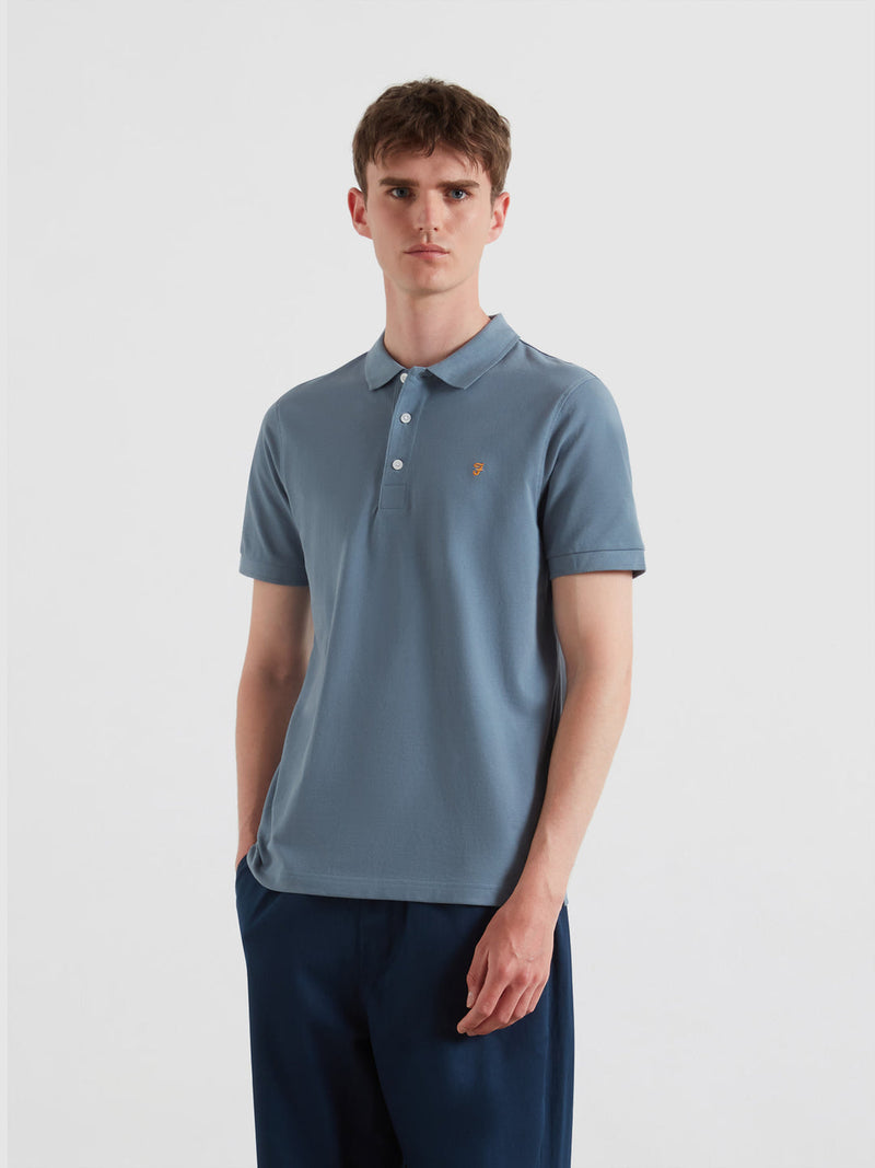 Blanes Short Sleeve Polo Shirt - Chalk Blue