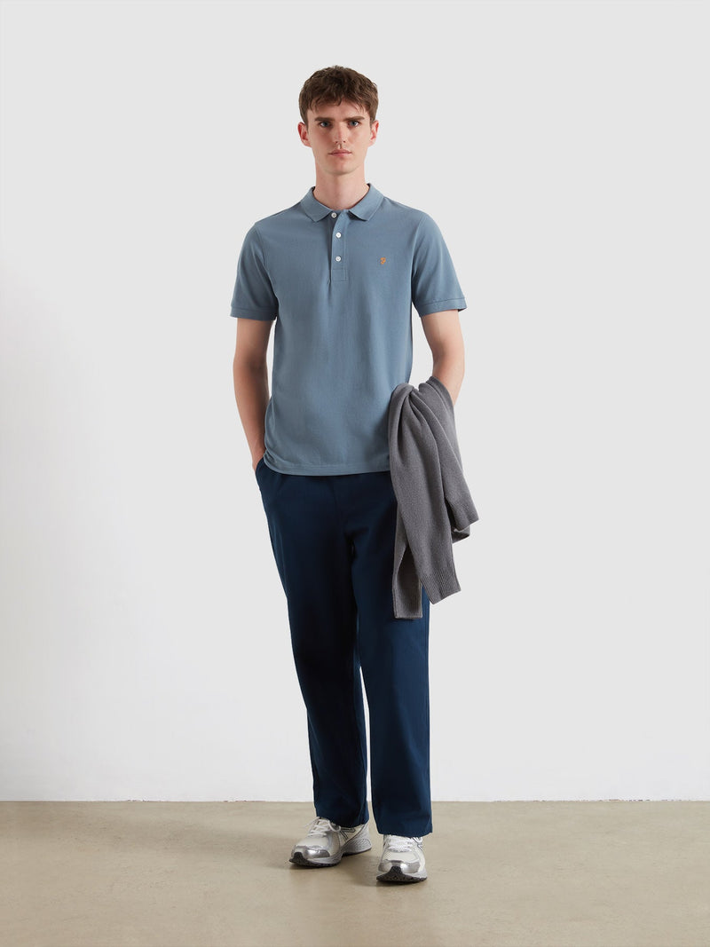 Blanes Short Sleeve Polo Shirt - Chalk Blue