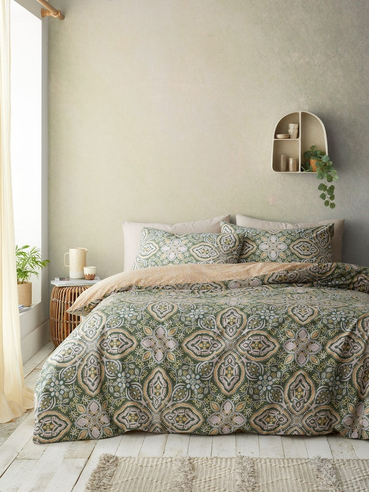 Pineapple & Elephant Alba Duvet Cover Set - Green