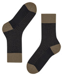 Expanded Shadow 2 Tone Sock - Black