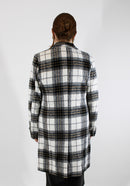 Vienna Longline Check Coat - Grey Check