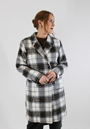 Vienna Longline Check Coat - Grey Check