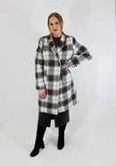 Vienna Longline Check Coat - Grey Check