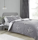 Floral Bouquet Duvet Cover Set - Grey