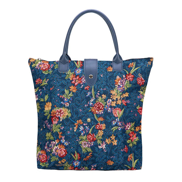 Foldable Bag - Flower Meadow Blue