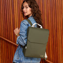 Nuitée Backpack Dark Green, Beige & Gold