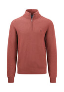 Plain Troyer Zip Jumper - Orient Red