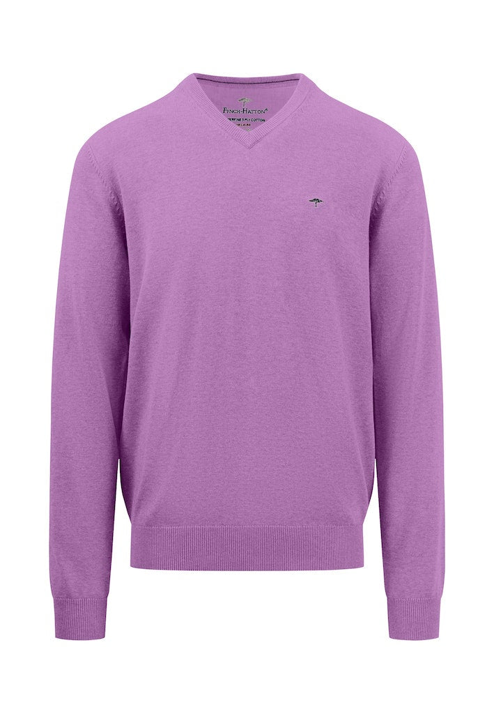 Plain V Neck Jumper - Dusty Lavender