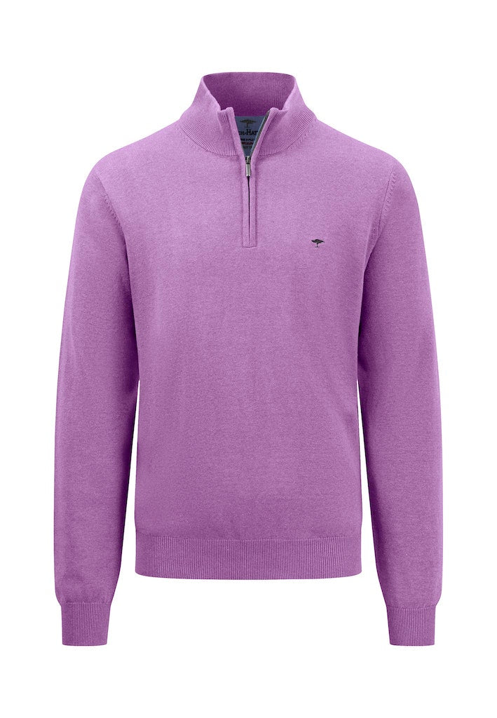 Plain Troyer Zip Jumper - Dusty Lavender