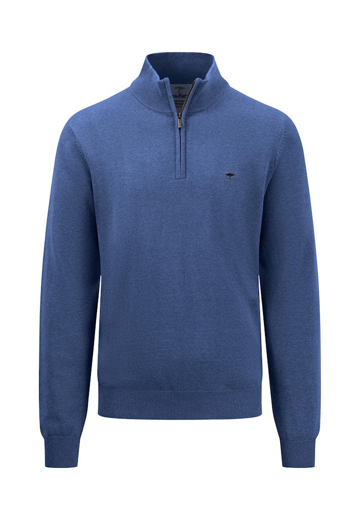 Plain Troyer Zip Jumper - Wave