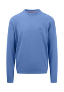 Plain Round Neck Jumper - Crystal Blue
