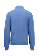 Plain Troyer Zip Jumper - Crystal Blue
