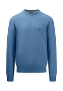 Plain Round Neck Jumper - Azure