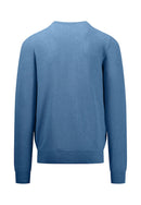 Plain Round Neck Jumper - Azure