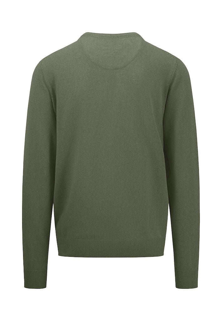 Plain Round Neck Jumper - Dusty Olive