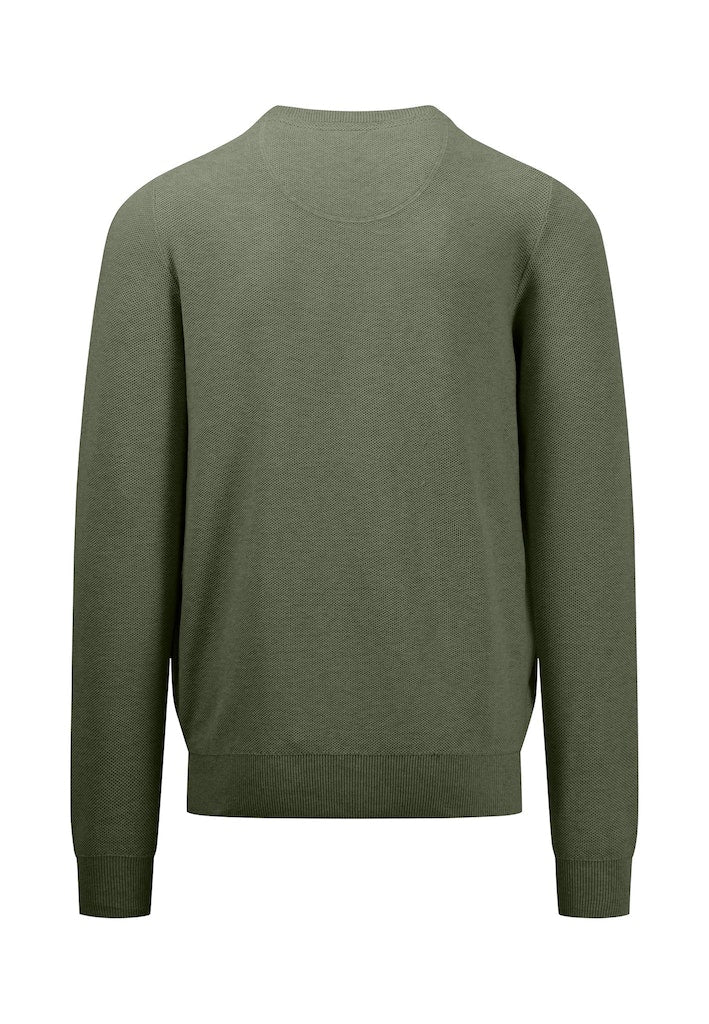 Plain Round Neck Jumper - Dusty Olive