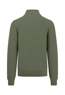 Plain Troyer Zip Jumper - Dusty Olive